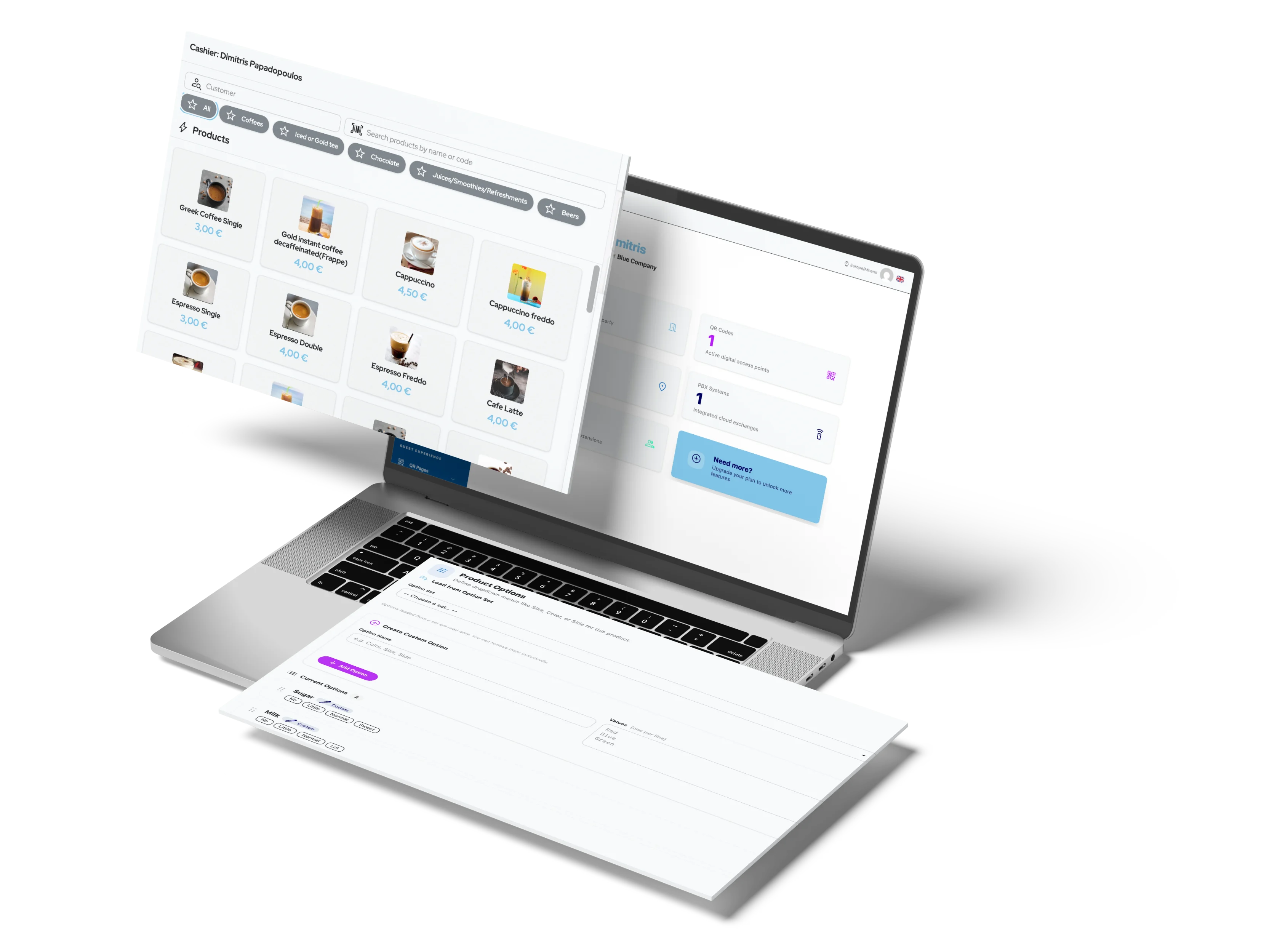 Restaurant cloud cash register dashboard